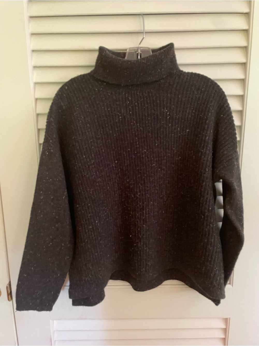 Grey Speckled J Jill PM Turtleneck Ribbed Women’s Sweater